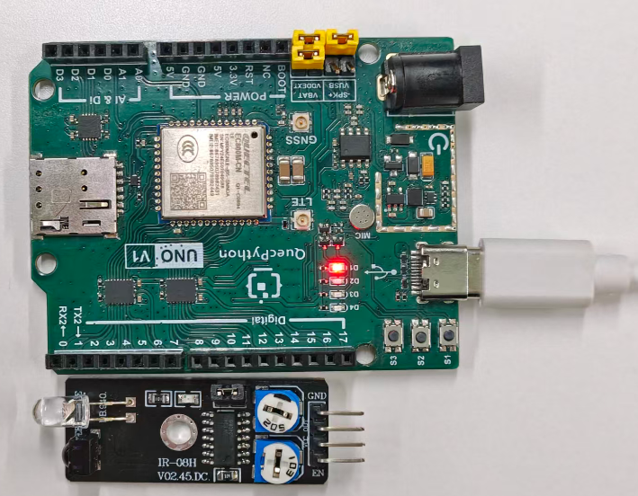 初学者视角体验：【EC800X Duino 开发板】传感器体验-障碍检测！